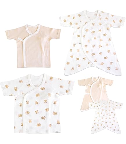Amazon | 【ピュアオーガニック】 新生児肌着 6枚セット ≪フィット